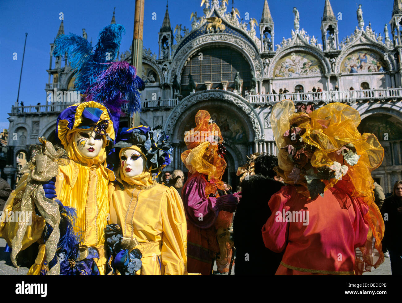 Maschere, Piazza San Marco, il carnevale di Venezia, Veneto, Italia, Europa Foto Stock