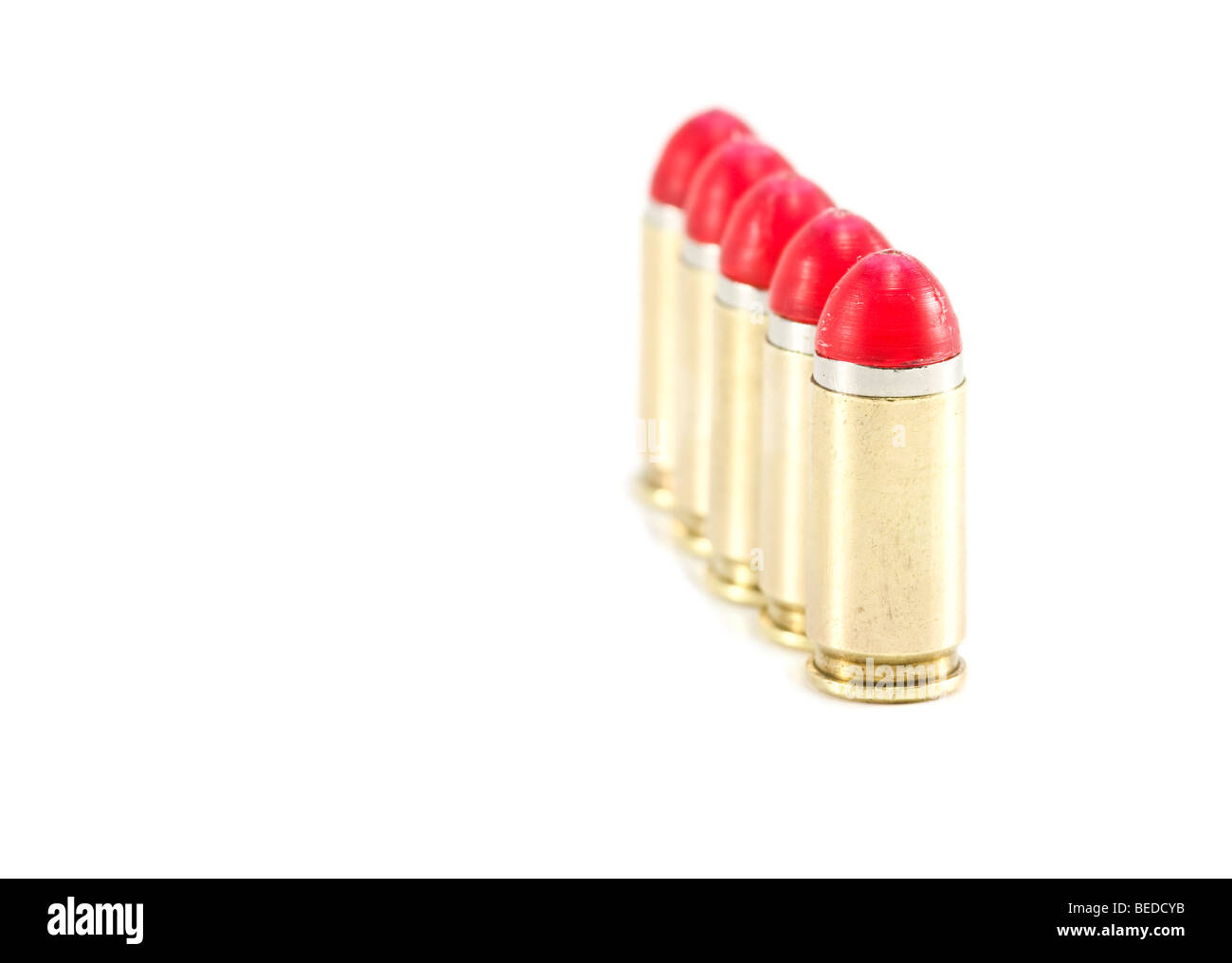 9mm Shock round (pallottole) allineati Foto Stock