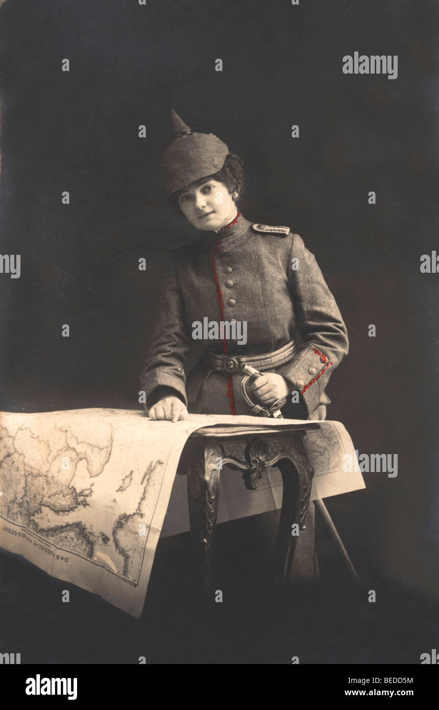Fotografia storica, Miss tenente soldato, circa 1916 Foto Stock