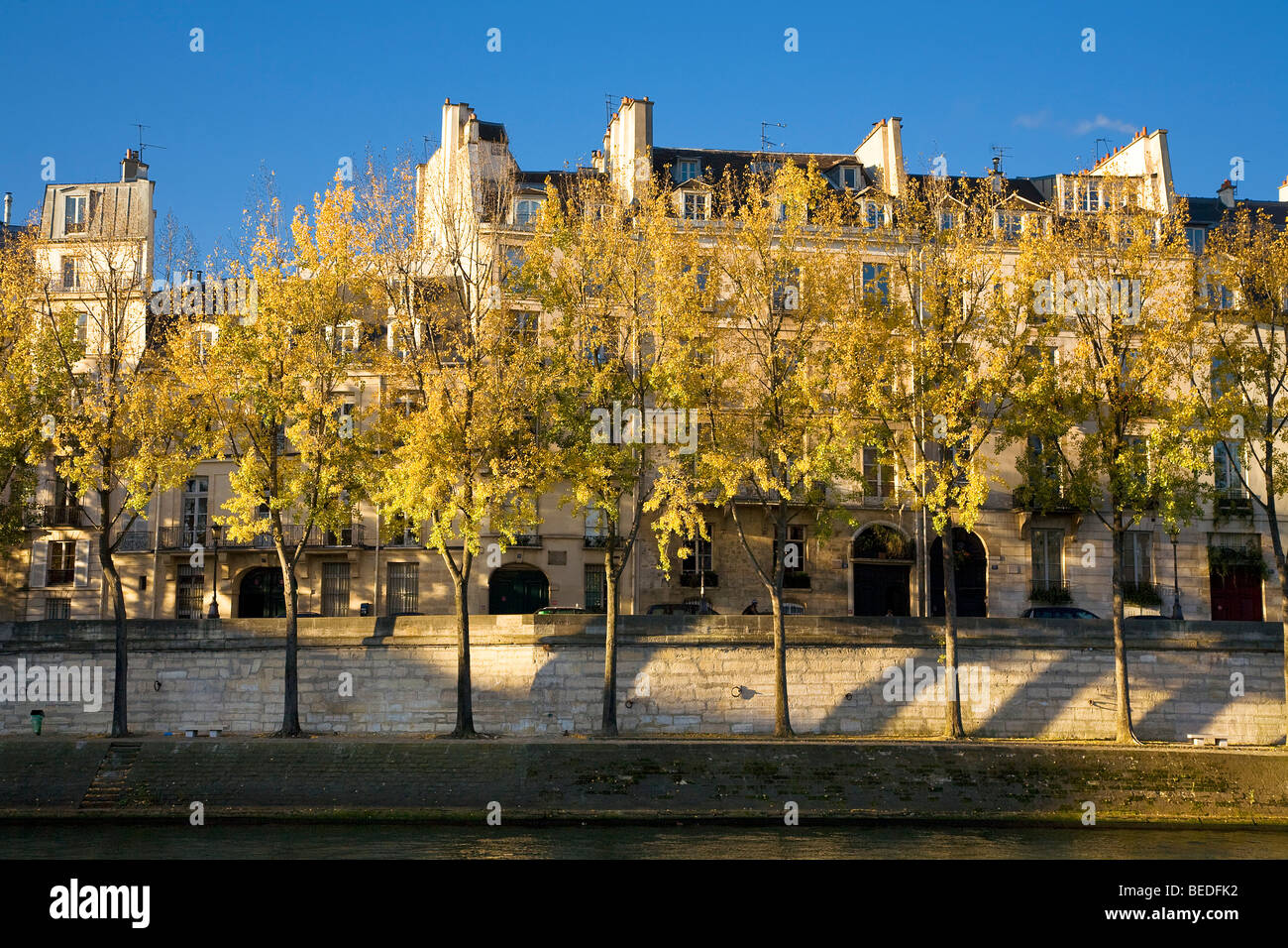 Lato banchina, Ile de la Cite, Parigi Foto Stock