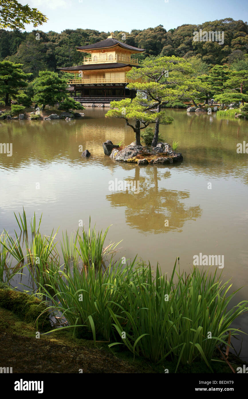 Vista della pagoda dorata e giardini a Kyoto, in Giappone. Foto Stock