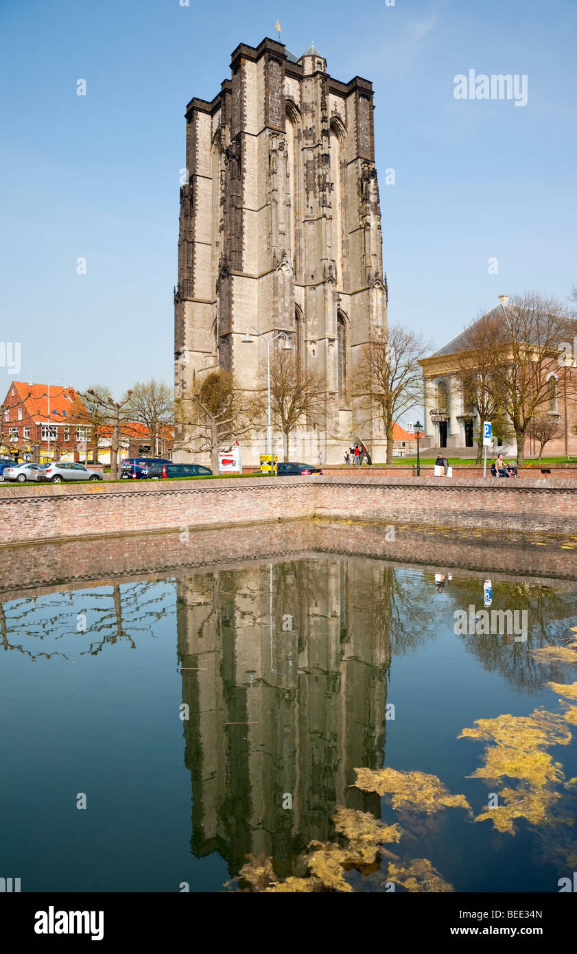 Monstertoren, la frammentaria il campanile della chiesa di San Lievens chiesa in Zierikzee / Olanda Foto Stock