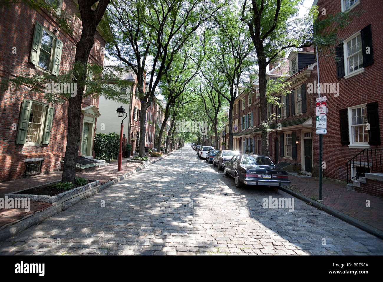 Zona residenziale, Philadelphia, Pennsylvania, Pennsylvania, USA. Foto Stock