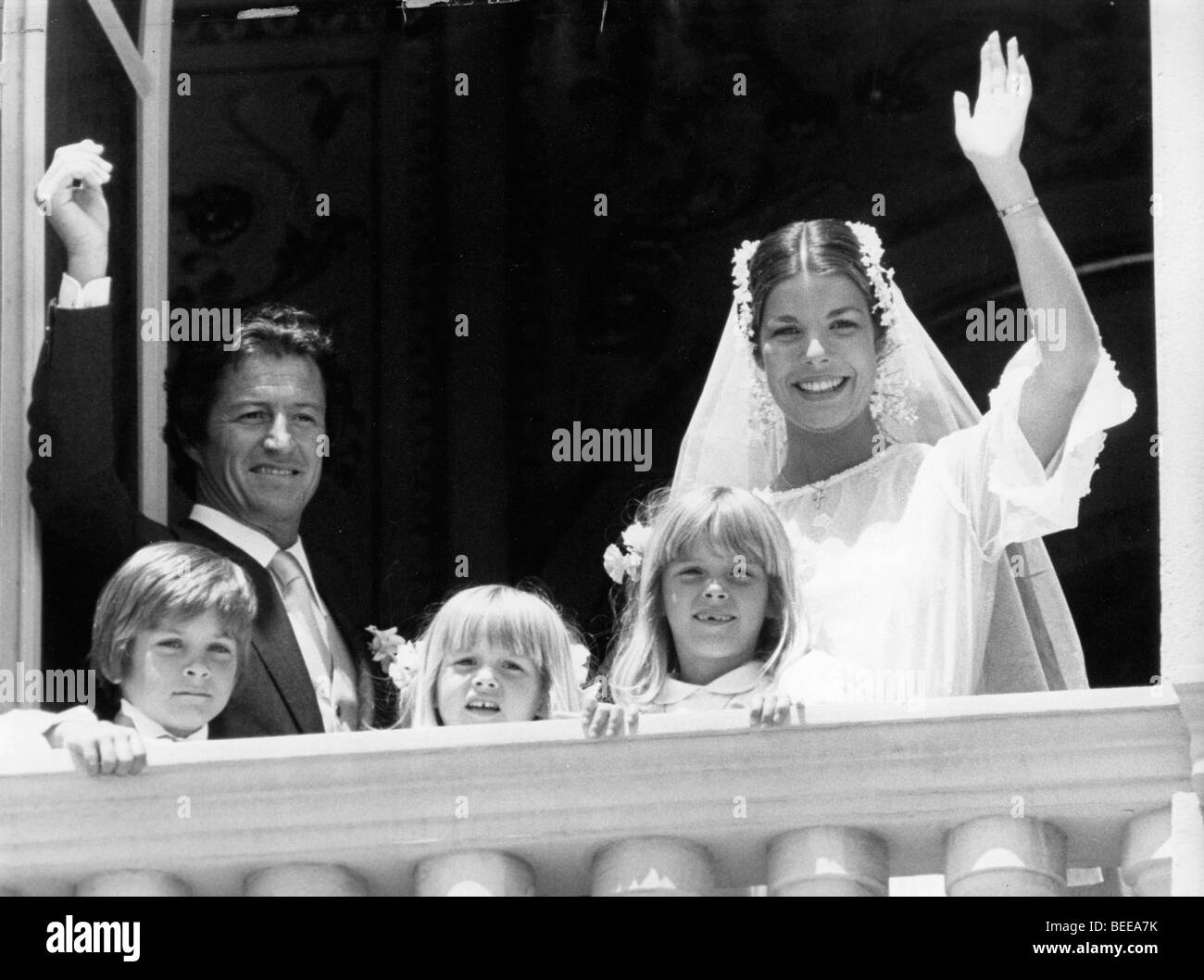 Caroline, Principessa di Hannover e Philippe Junot sono sposati nel Principato di Monaco. Foto Stock