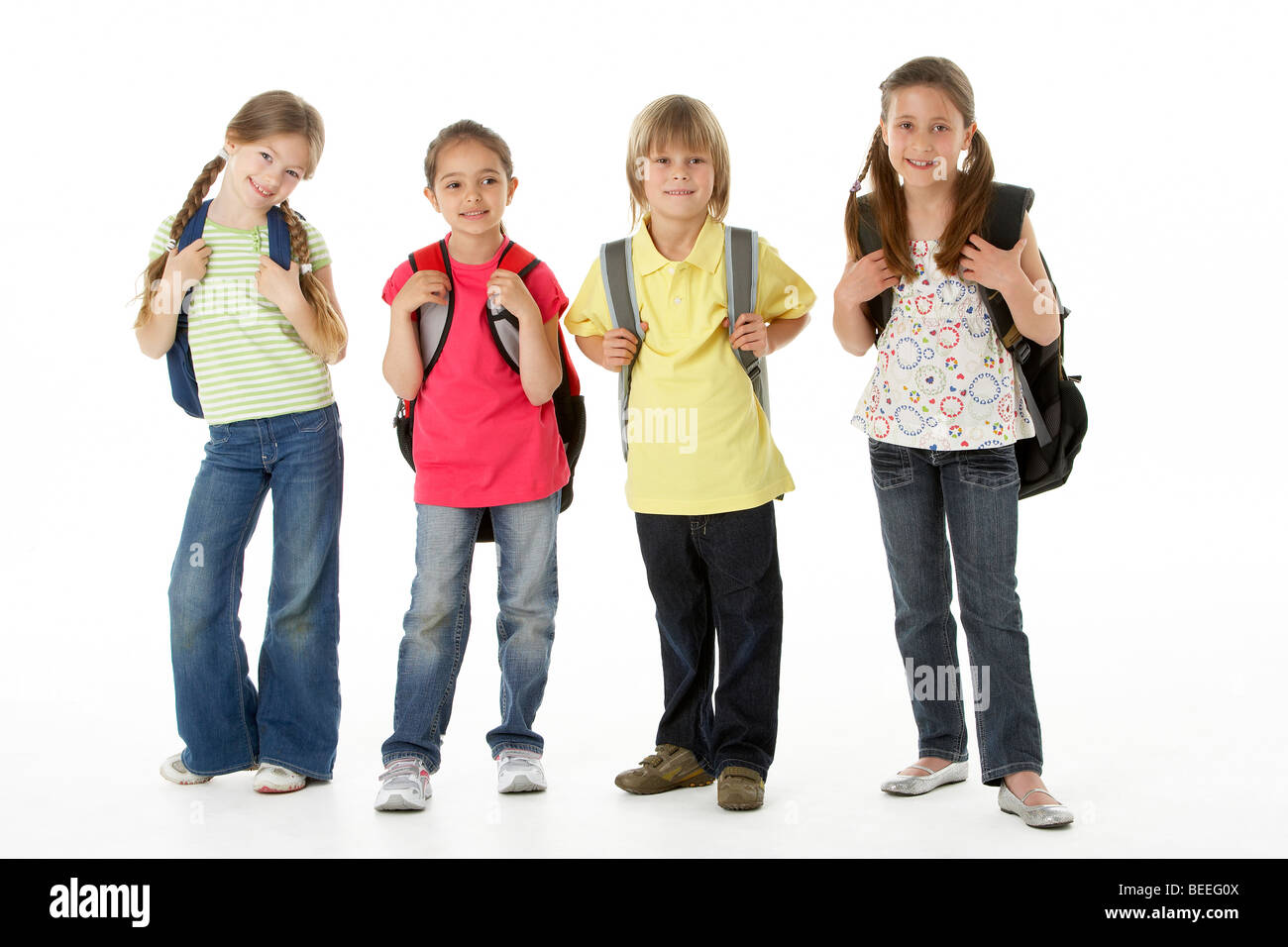 Gruppo di bambini in Studio Foto Stock
