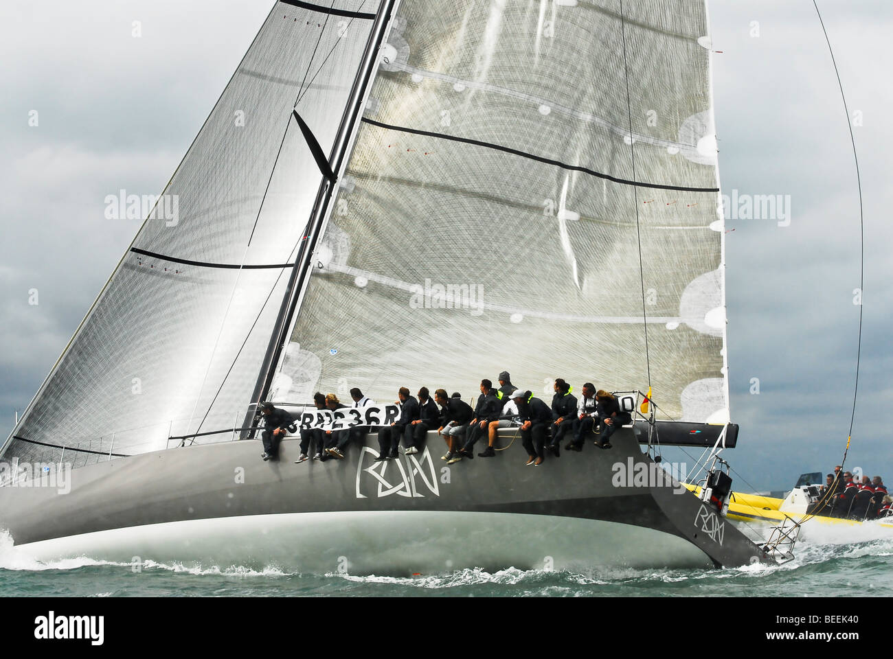 Classe Zero racing yacht 'RAN' a Cowes Week 2009, Isola di Wight, England, Regno Unito Foto Stock