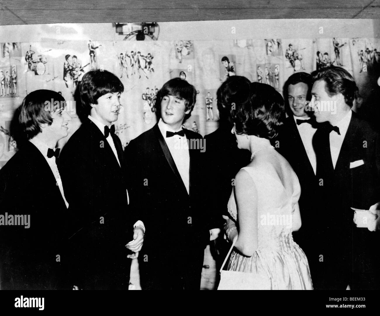 I Beatles incontrare Lord Snowdon e la principessa Margaret Foto Stock