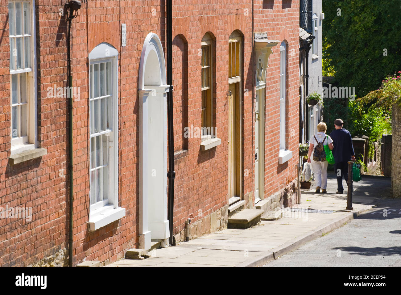 In stile Georgiano tipiche case a schiera a Ludlow Shropshire England Regno Unito Foto Stock