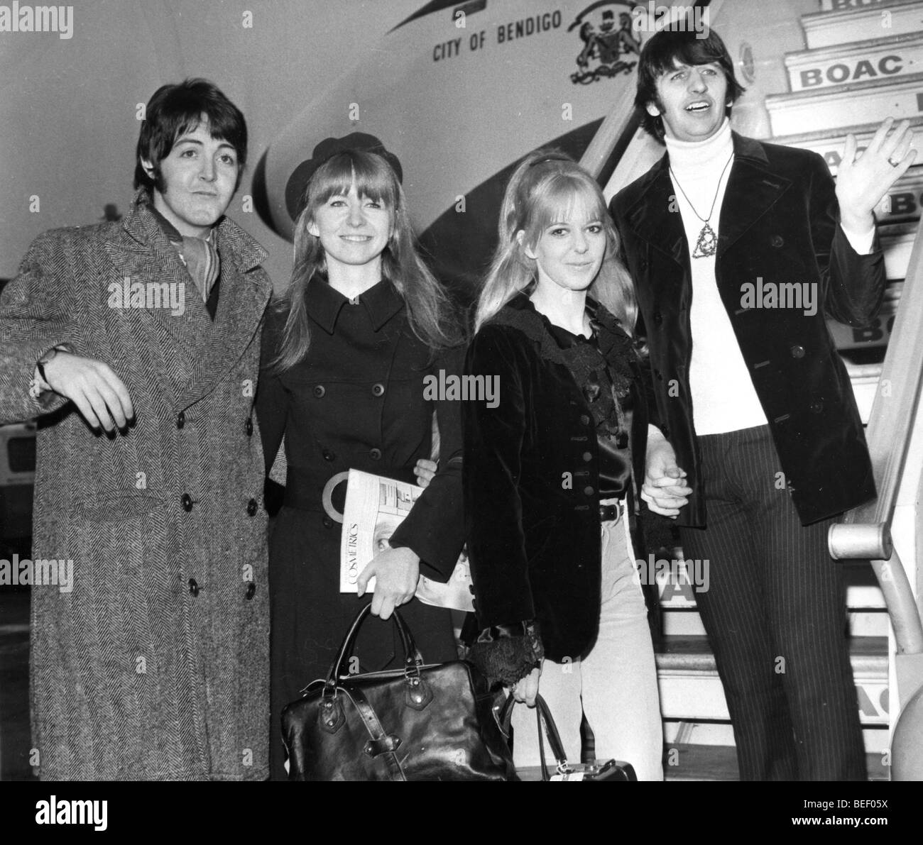 I Beatles Ringo Starr e Paul McCartney travel Foto Stock