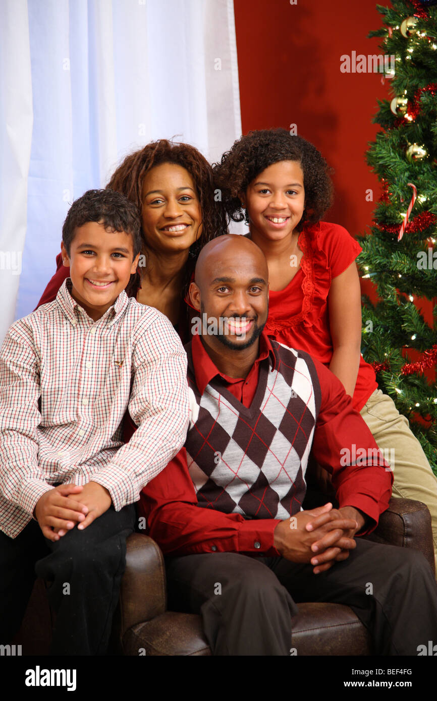 Natale in famiglia ritratto Foto Stock