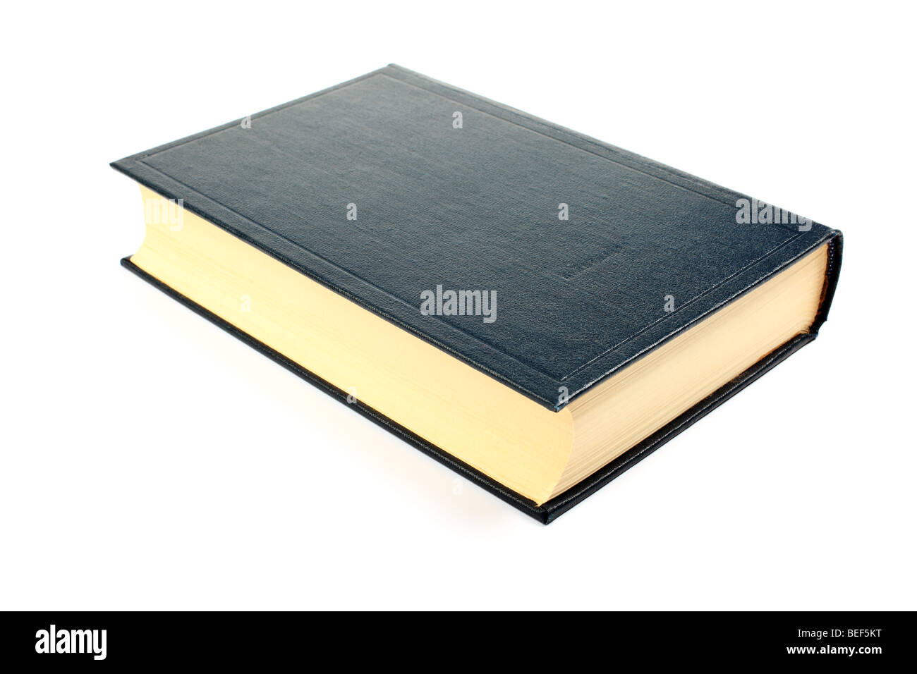 Vecchio libro con pagine ingiallito isolati su sfondo bianco. Foto Stock