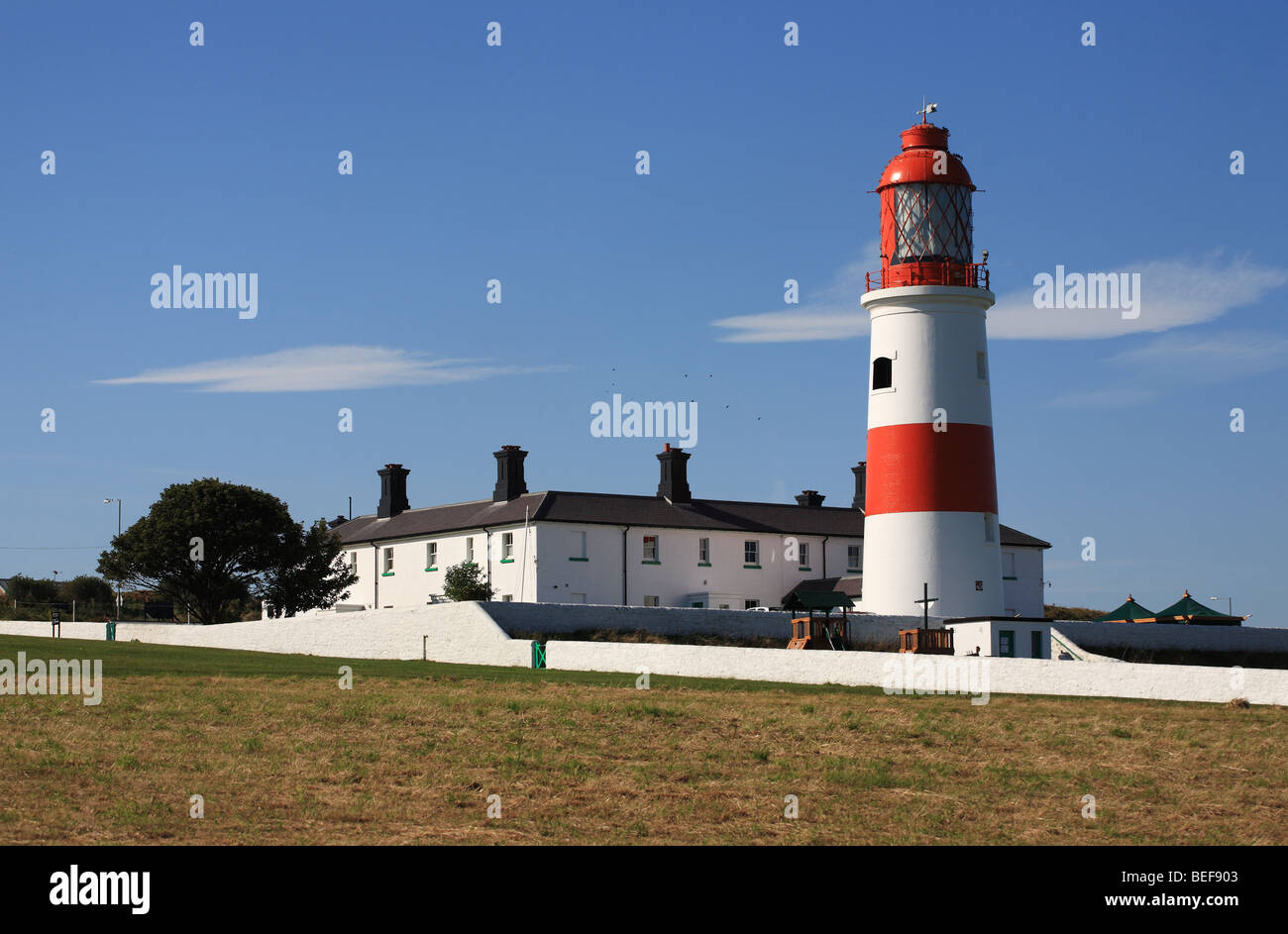 La proprietà del National Trust Souter lighthouse Whitburn, Tyne and Wear, England, Regno Unito Foto Stock