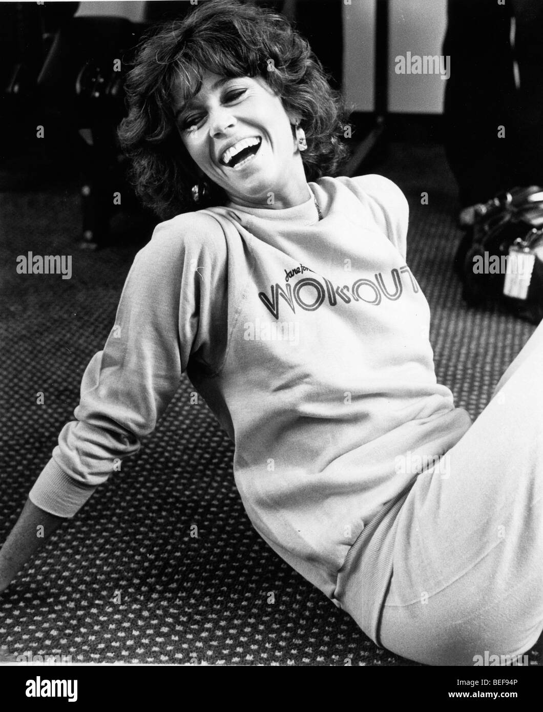 L'attrice Jane Fonda in apertura della sua palestra Foto Stock