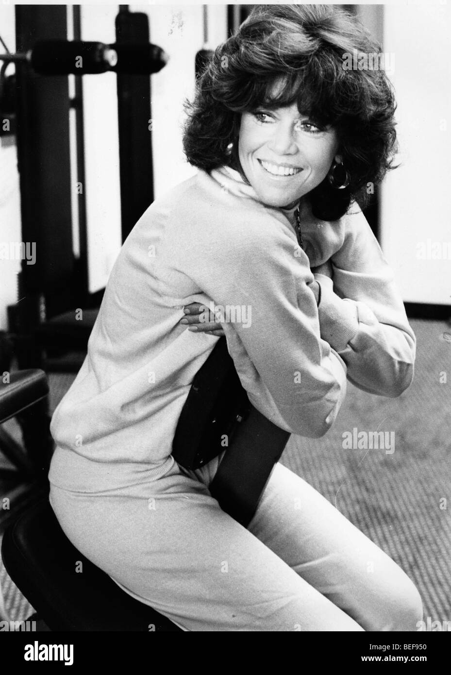L'attrice Jane Fonda in apertura della sua palestra Foto Stock