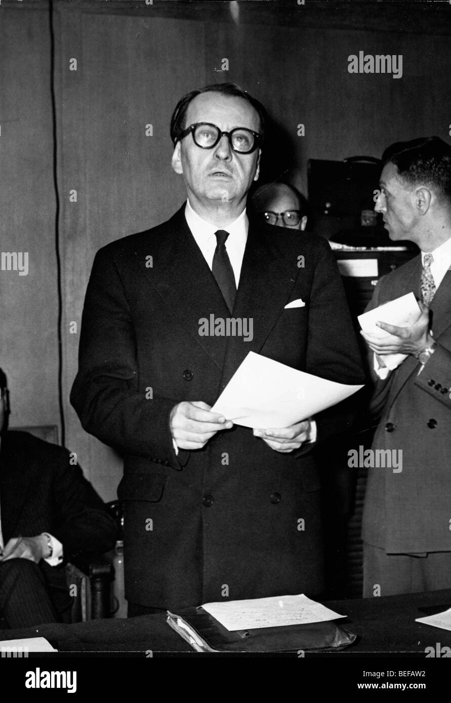 ANDRE MALRAUX (Novembre 3, 1901 Novembre 23, 1976) un autore francese, avventuriero e statista francese della politica e della cultura. Foto Stock