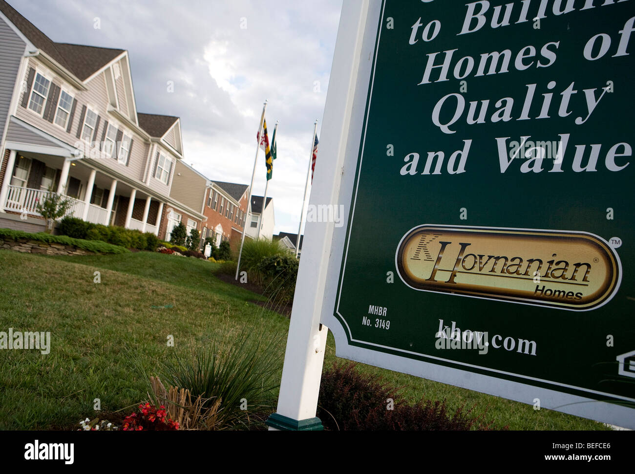 Un K. Hovnanian housing development in Maryland. Foto Stock