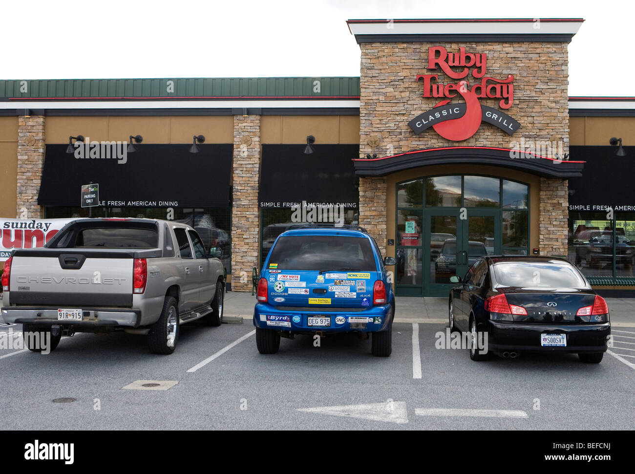 Un ristorante Ruby Tuesday posizione nel Maryland. Foto Stock