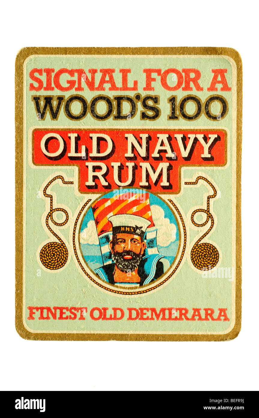 Segnale per un bosco 100 old navy rum migliori old demerara Foto Stock