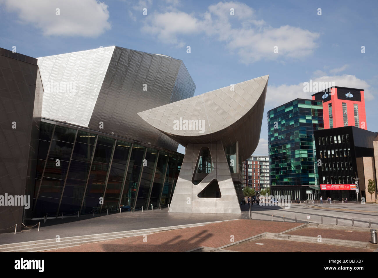 Il Lowry Centre arts complex in edificio moderno in Salford Quays, Greater Manchester, Inghilterra, Regno Unito, Gran Bretagna Foto Stock