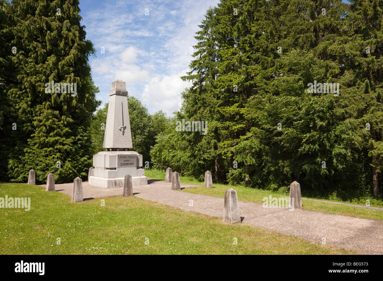 Chattancourt, Verdun, Lorena, Francia, Europa. Prima mondiale di un memoriale di guerra su Le Mort Homme hill Foto Stock