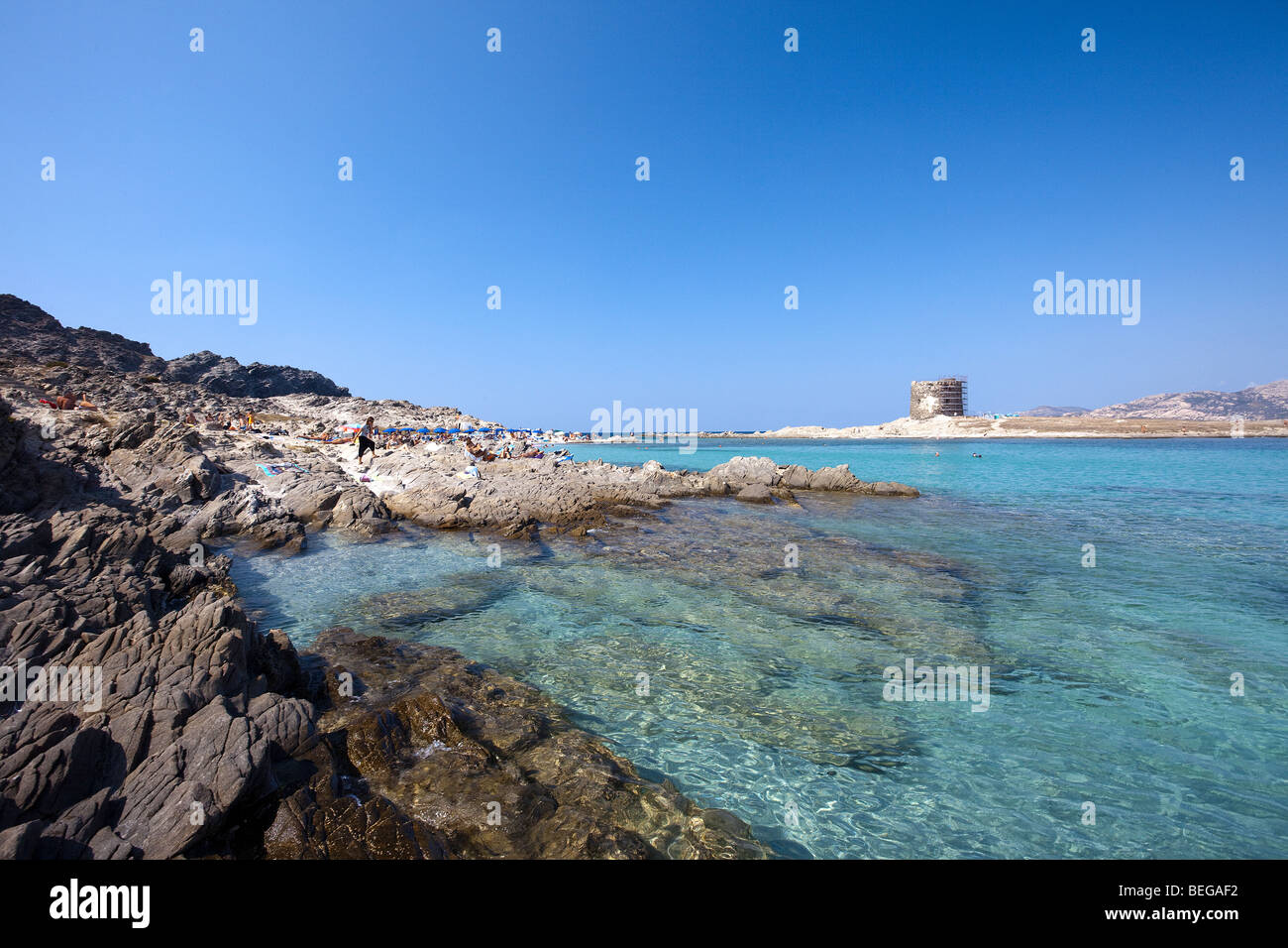 Stintino Spiaggia Della Pelosa Sardegna Italia La Gente