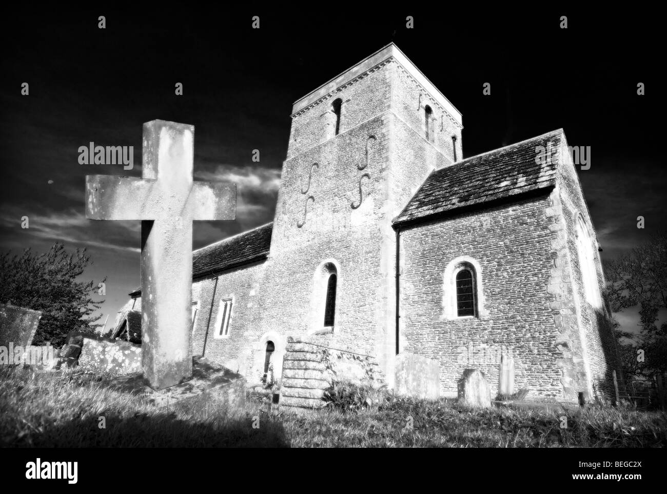 Santa Maria Vergine Chiesa a Shipley West Sussex costruita dai Templari una delle più antiche chiese normanne nel Sussex Regno Unito Foto Stock