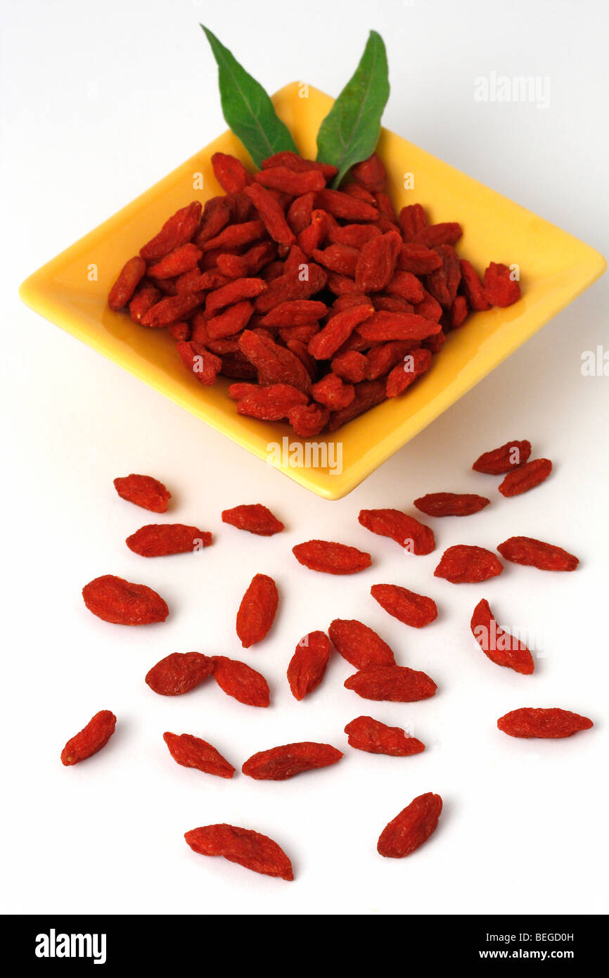 Goji essiccato bacche Lycium barbarum Foto Stock