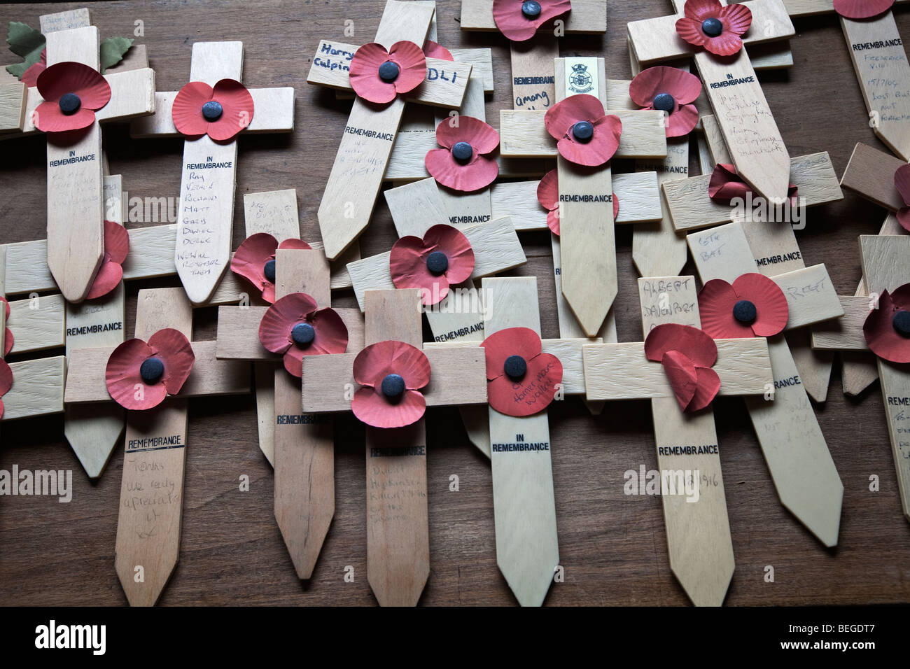Poppies In the Talbot House WW1 museo. Foto Stock