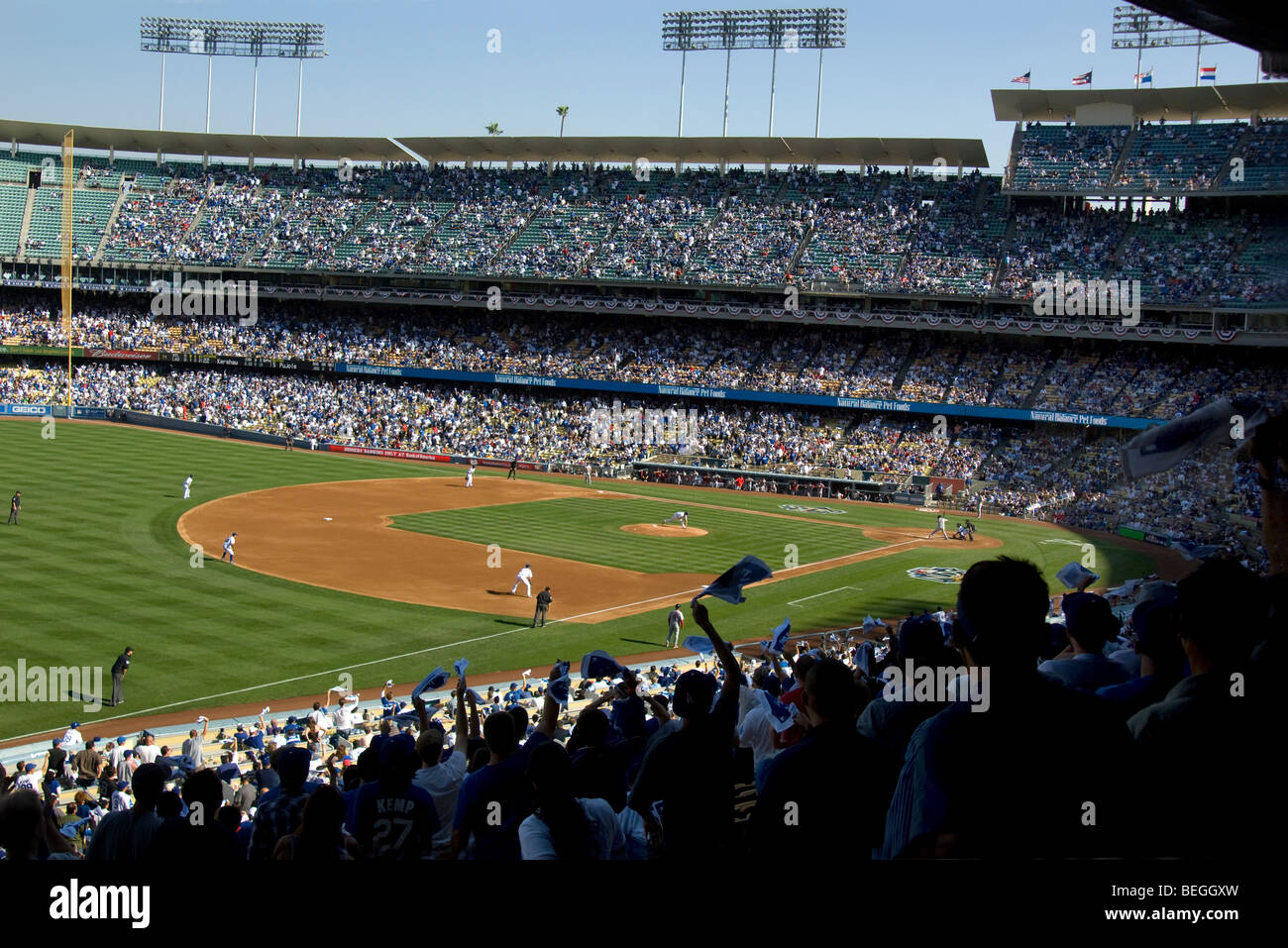 Baseball gioco presso il Dodger Stadium Foto Stock