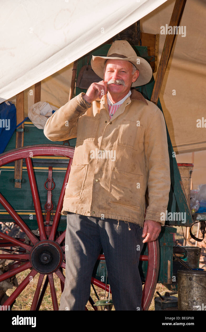 La Contea di Lincoln Cowboy Simposio e Chuck wagon Cook-off avviene in Ruidoso Downs, Nuovo Messico. Foto Stock