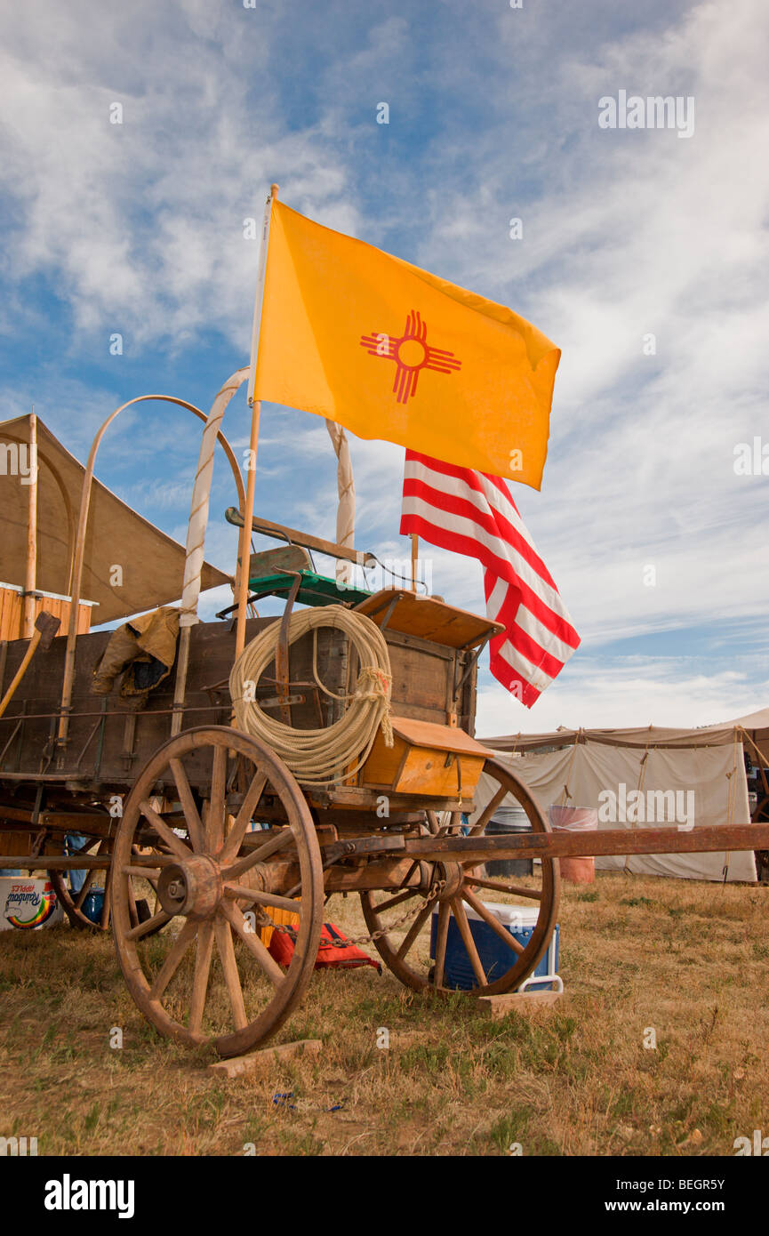 La Contea di Lincoln Cowboy Simposio e Chuck wagon Cook-off avviene in Ruidoso Downs, Nuovo Messico. Foto Stock