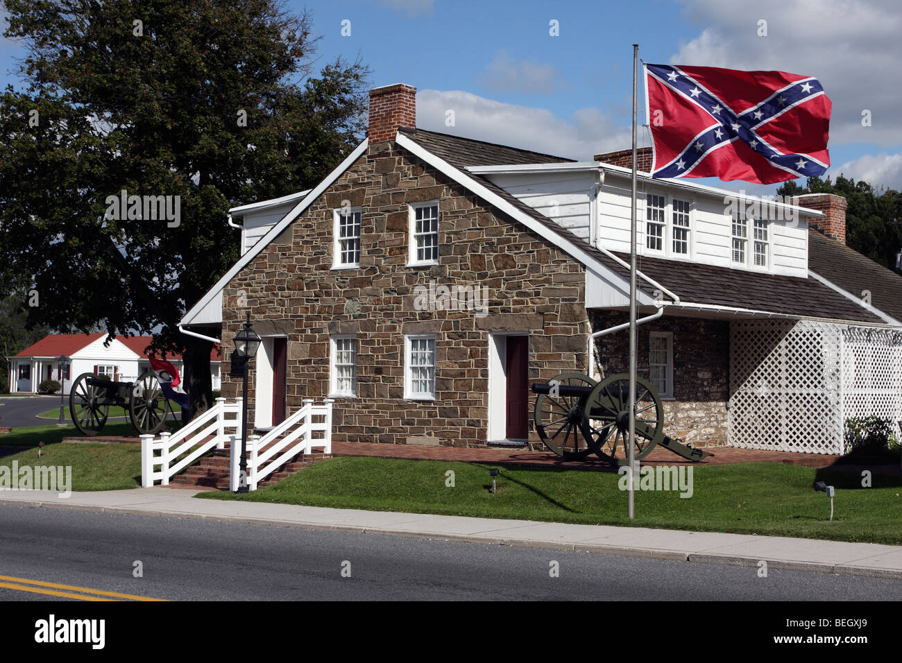 Il generale Robert E. Lee presso la sede centrale, Gettysburg Foto Stock