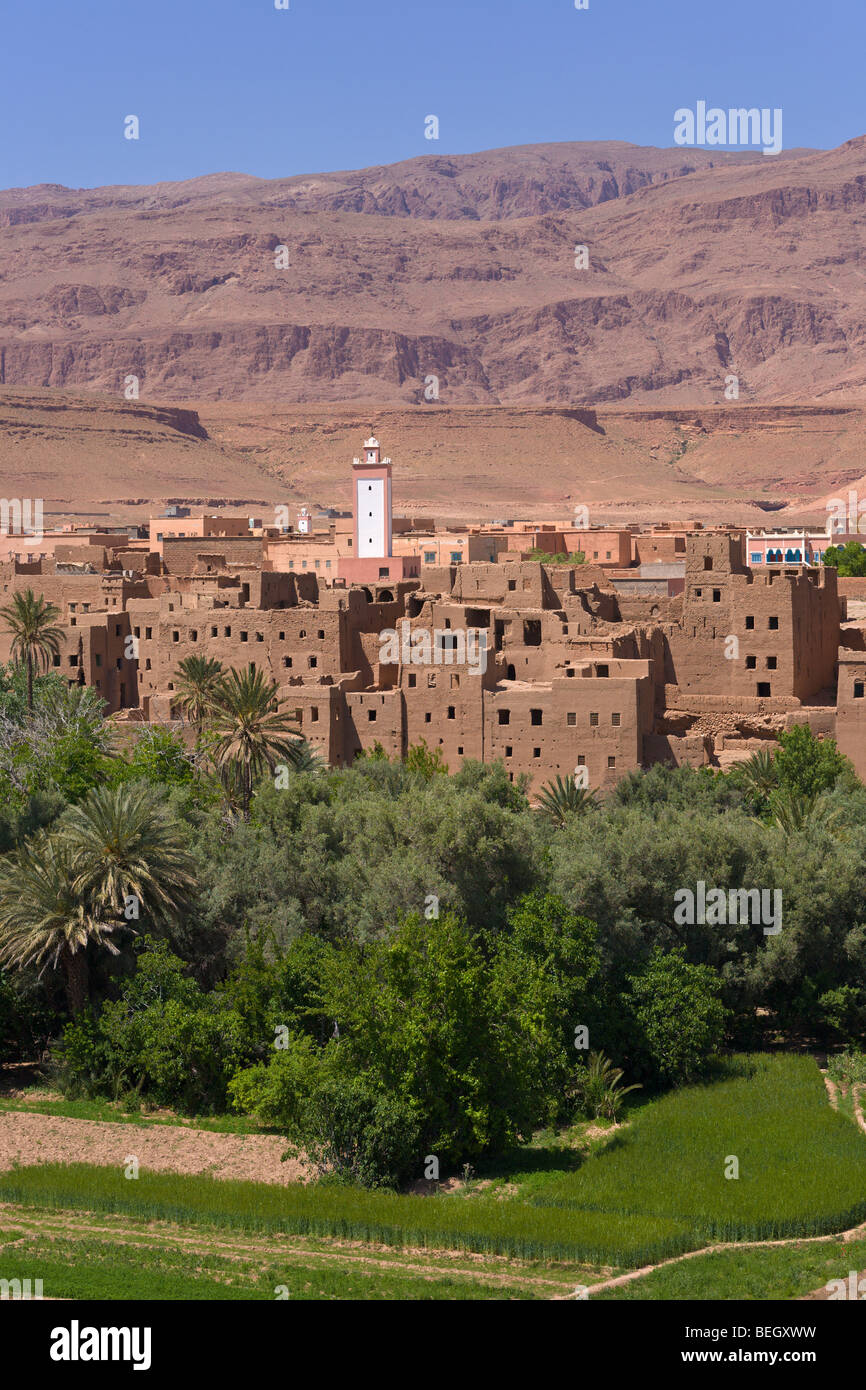 Villaggio di Tinerhir Dades Valle Alto Atlante Marocco Foto Stock