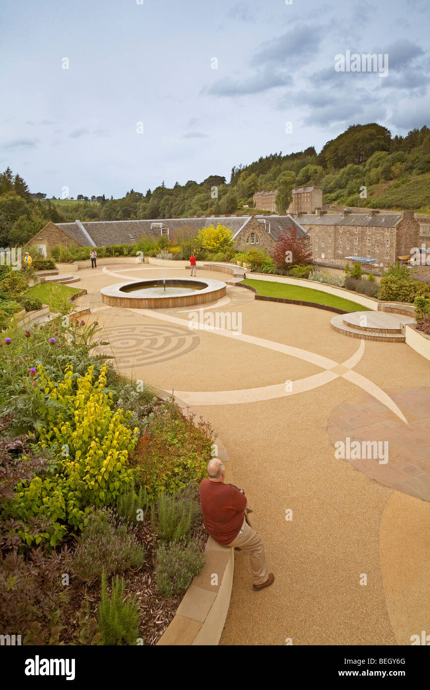 New Lanark giardino sul tetto il tetto del mulino numero due Foto Stock