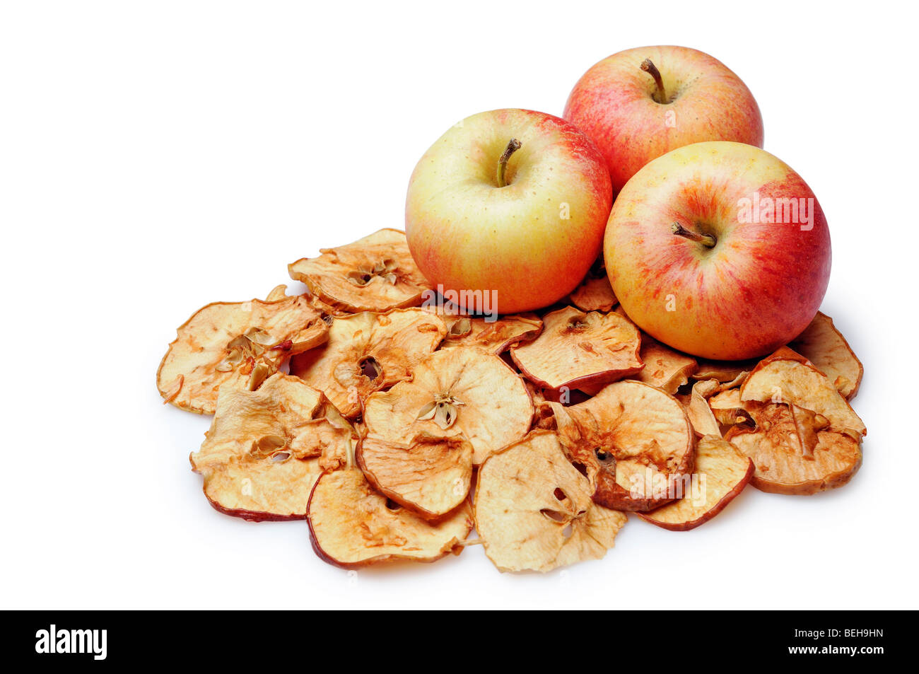 Organici essiccati fiocchi di Apple Foto Stock