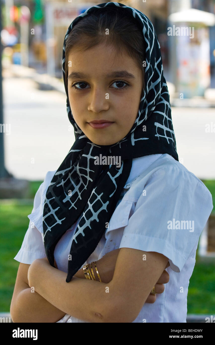 Giovane ragazza iraniana a Kashan Iran Foto Stock