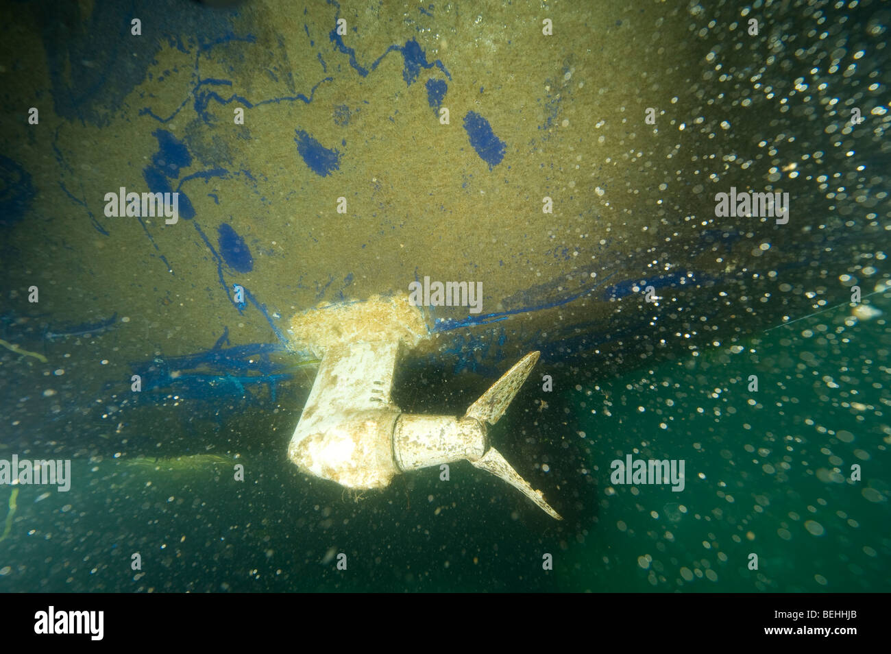 Sailing yacht underwater Foto Stock