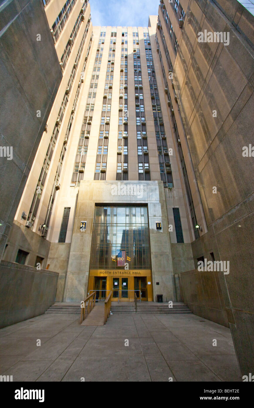 Tribunali penali edificio a 100 Centre Street in Manhattan New York Foto Stock