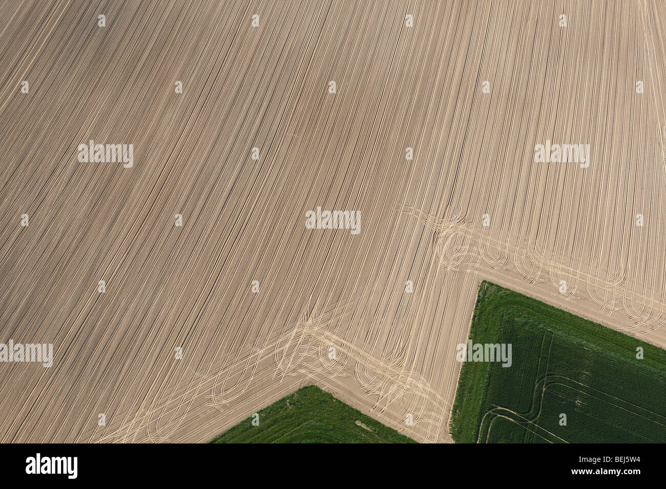 Zona agricola con campi dall'aria, Belgio Foto Stock