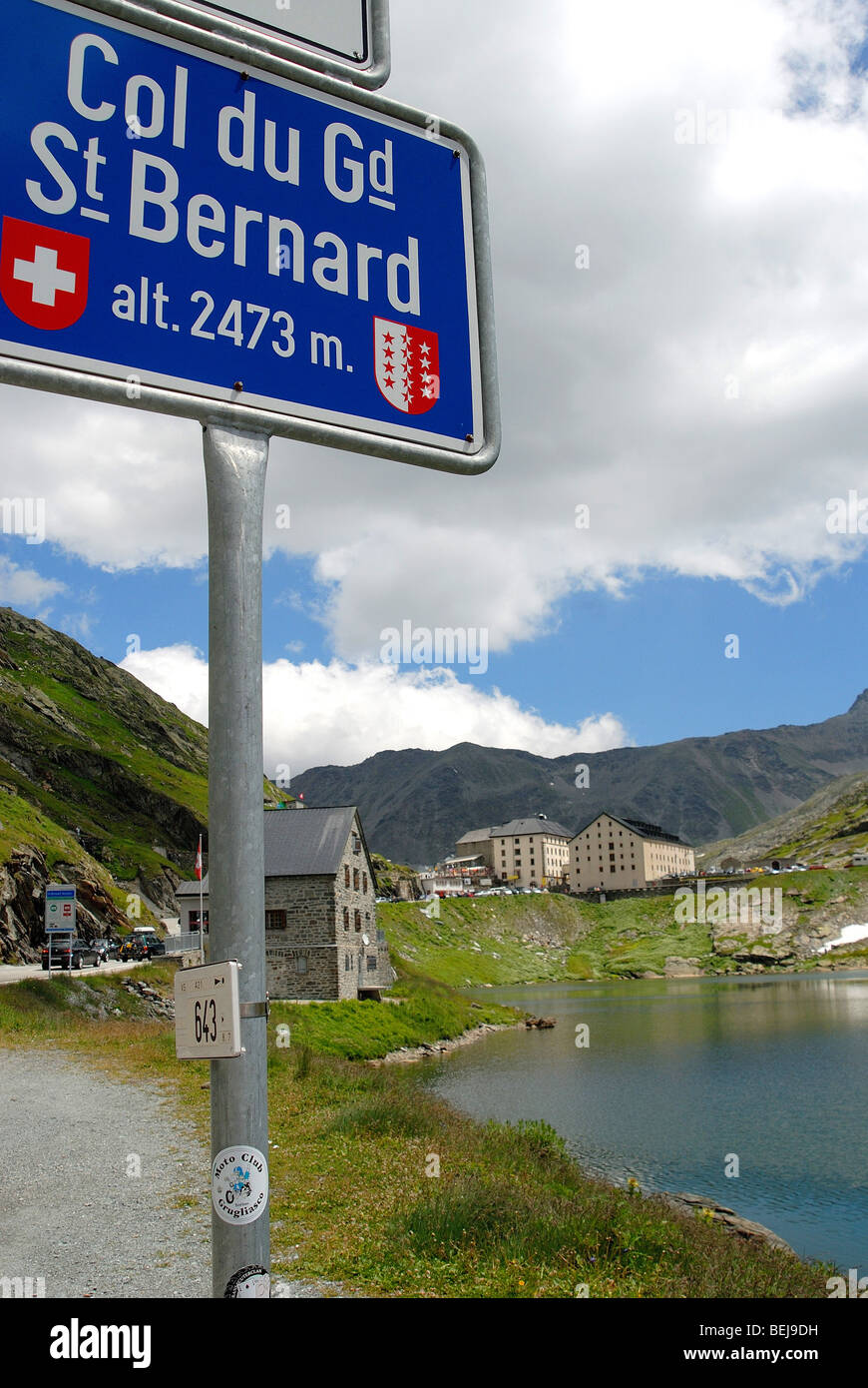 Il Passo del Gran San Bernardo, Valle del Gran San Bernardo, Valle d'Aosta, Italia Foto Stock
