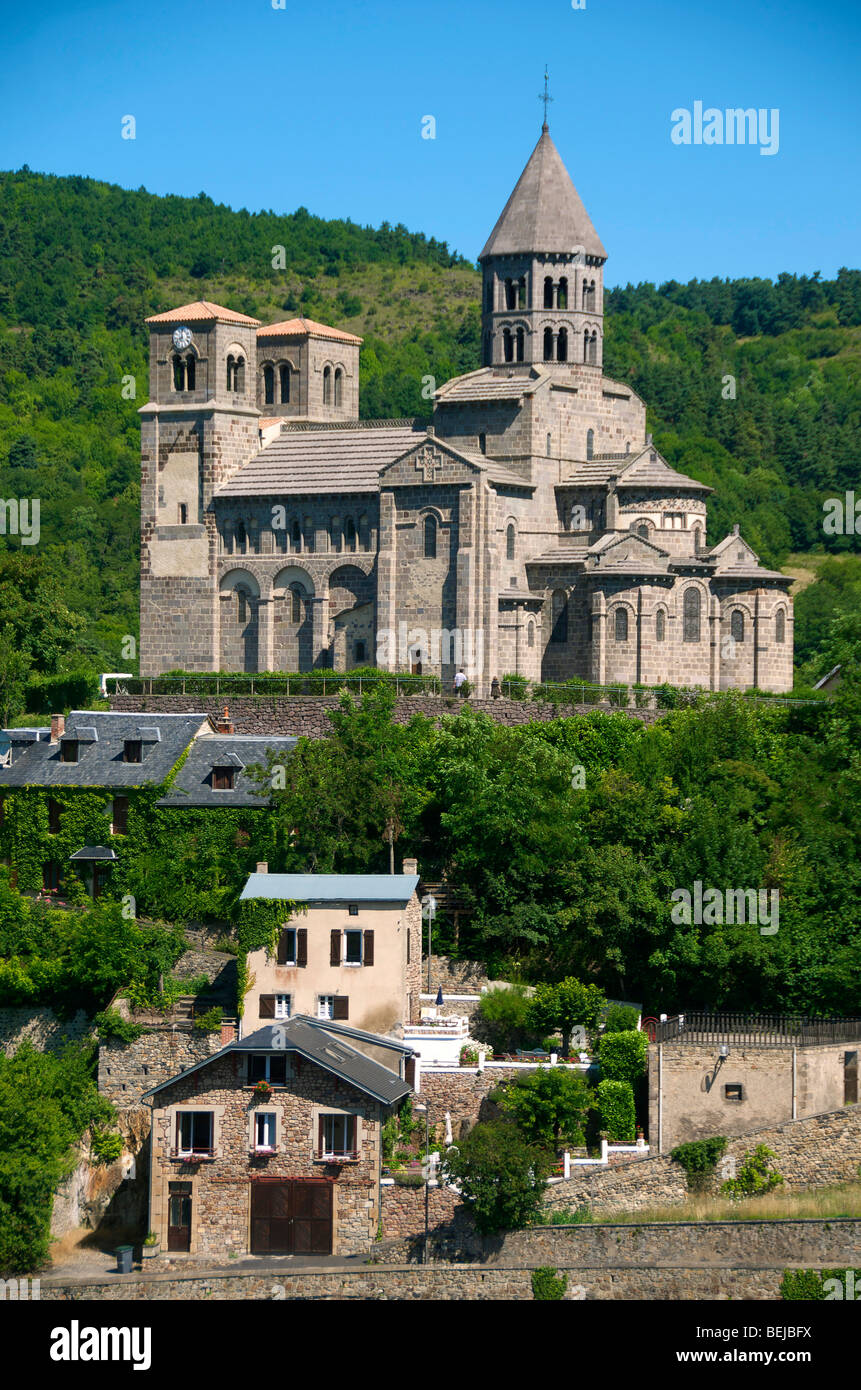 Chiesa di St Nectaire . Auvergne. Francia Foto Stock