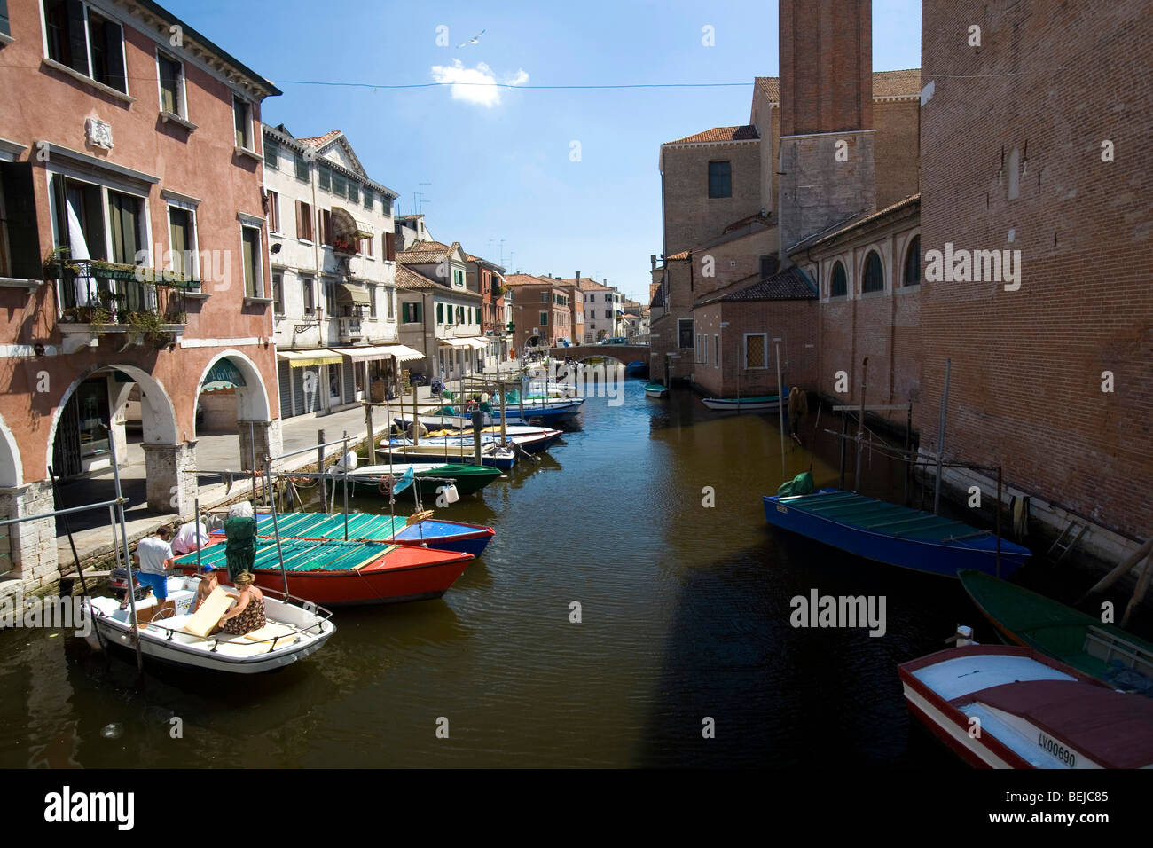 Canal, Chioggia, Veneto, Italia Foto Stock