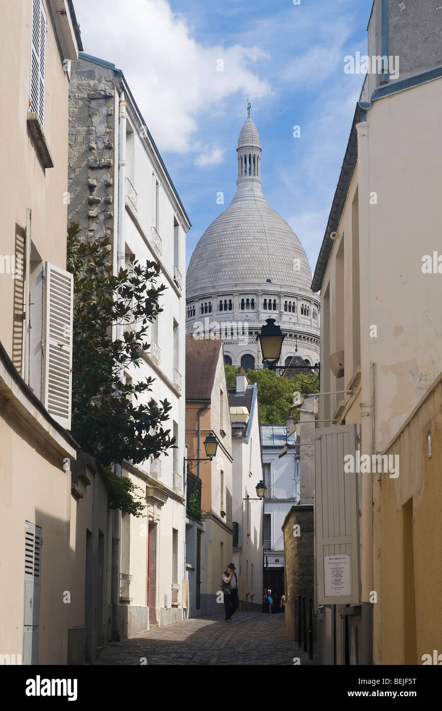 Basilica Sacre Coeur, torre campanaria, Montmartre, Parigi, Francia Foto Stock