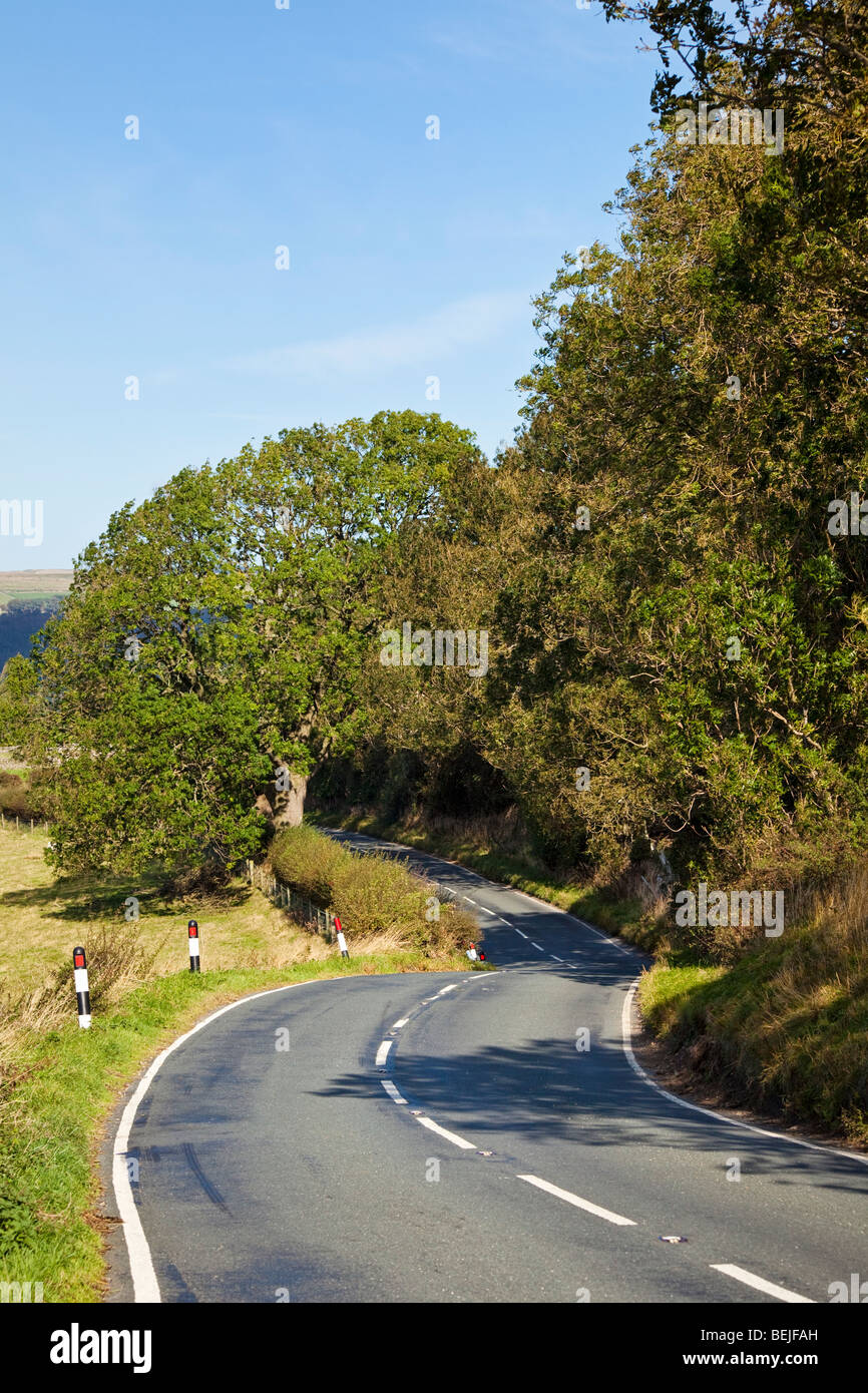 Strada tortuosa, Inghilterra, Regno Unito Foto Stock