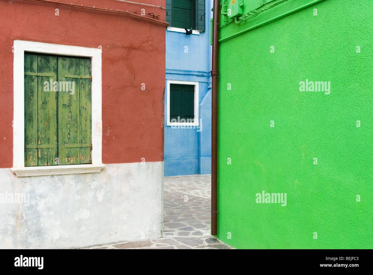 Case colorate sull'isola di Burano. Venezia Italia. 2009 2000 HOMER SYKES Foto Stock