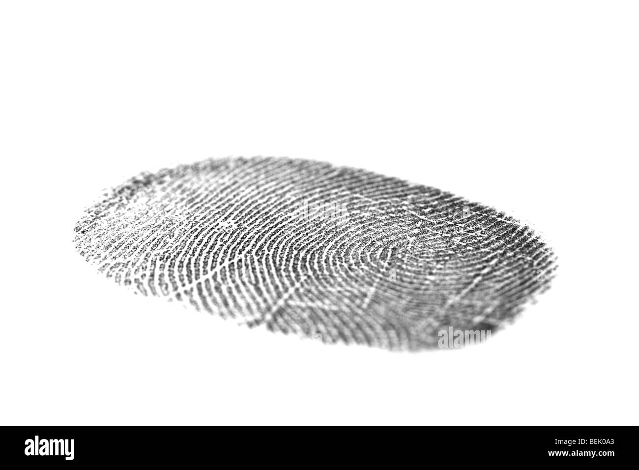 Nero isolato di impronte digitali su sfondo bianco Foto Stock