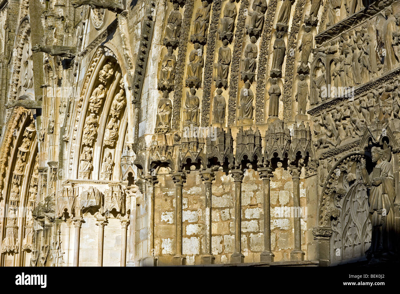 Dettaglio di ingresso della cattedrale di Bourges / Saint Etienne de Bourges, Francia Foto Stock