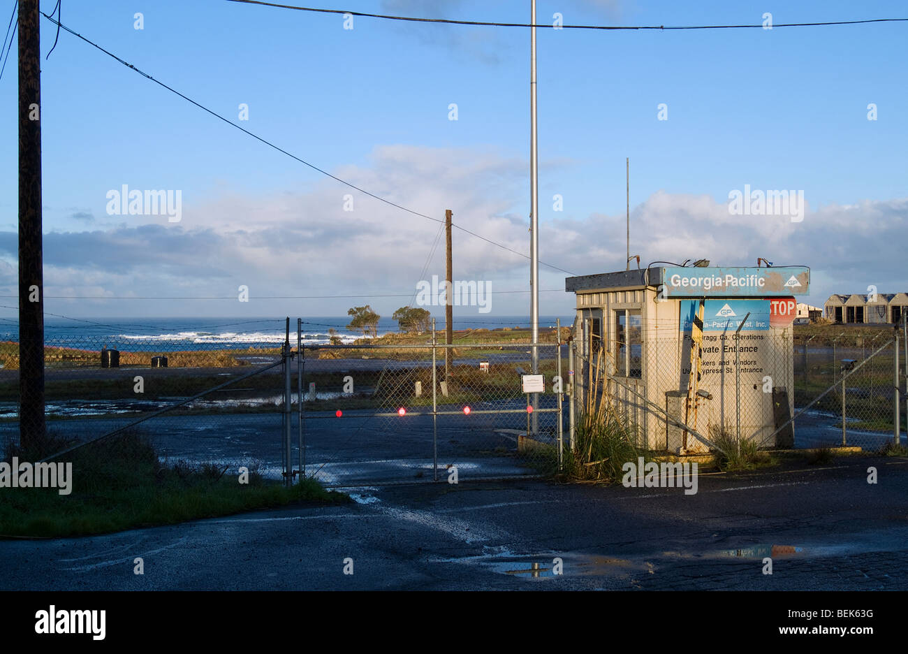 Georgia-Pacific del vecchio mulino di legname, Fort Bragg, California. Foto Stock