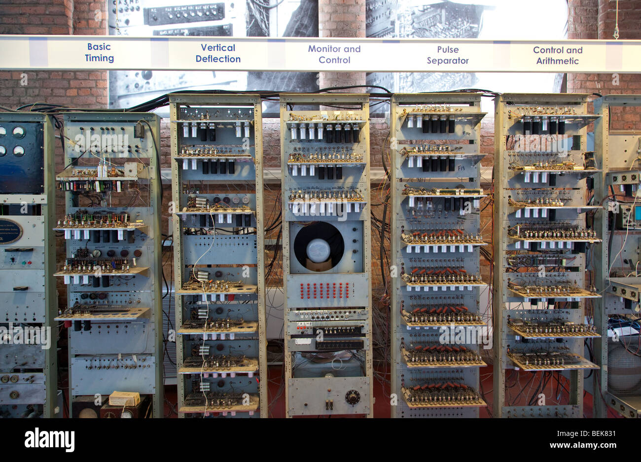Manchester Mark 1 primo programma memorizzato computer presso il Museo della Scienza e dell'industria (MOSI), Liverpool Road, Manchester REGNO UNITO Foto Stock