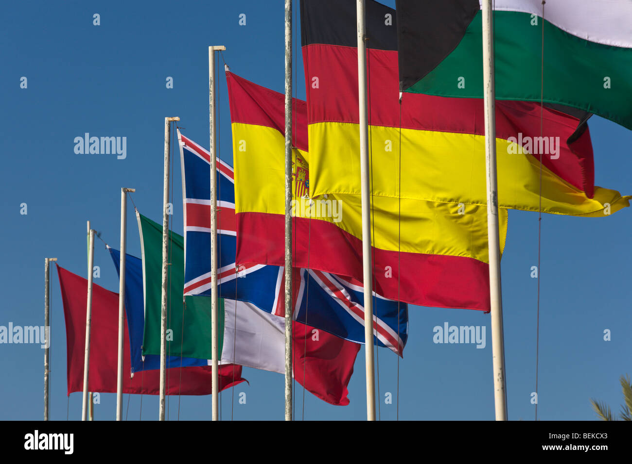 Raccolta di Unione Africana e bandiere Foto Stock